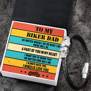 Skull Cuff Bracelet - Biker - To My Dad - I Wheelie Love You - Gbbh18001