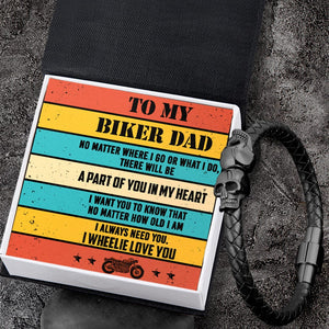 Skull Cuff Bracelet - Biker - To My Dad - I Wheelie Love You - Gbbh18001