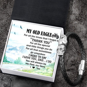 Skull Cuff Bracelet - Biker - To My Old Eagle - You Will Always Be My Dad - Gbbh18017
