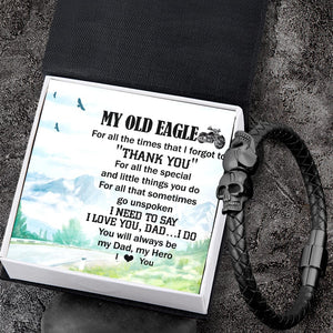 Skull Cuff Bracelet - Biker - To My Old Eagle - You Will Always Be My Dad - Gbbh18017