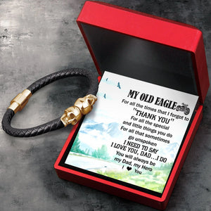 Skull Cuff Bracelet - Biker - To My Old Eagle - You Will Always Be My Dad - Gbbh18017
