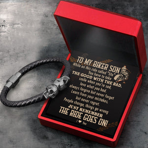 Skull Cuff Bracelet - Biker - To My Son - I Love You - Gbbh16009