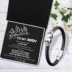 Skull Cuff Bracelet - Guitar - To My Man - You Are The Only Man That I Want To Be With - Gbbh26010