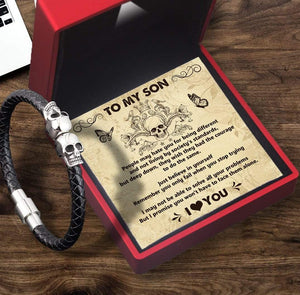 Skull Cuff Bracelet - Skull & Tattoo - To My Son - Just Believe In Yourself - Gbbh16001