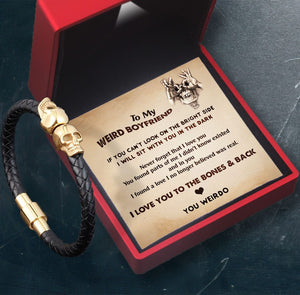 Skull Cuff Bracelet - Skull - To My Boyfriend - I Love You To The Bones & Back - Gbbh12003