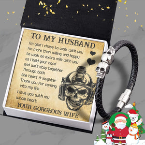 Skull Cuff Bracelet - Skull - To My Husband - I Love You With My Whole Heart - Gbbh14002