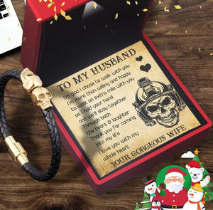 Skull Cuff Bracelet - Skull - To My Husband - I Love You With My Whole Heart - Gbbh14002