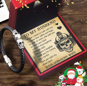 Skull Cuff Bracelet - Skull - To My Husband - I Love You With My Whole Heart - Gbbh14002