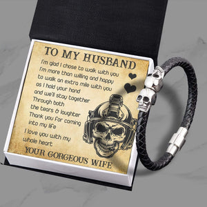 Skull Cuff Bracelet - Skull - To My Husband - I Love You With My Whole Heart - Gbbh14002