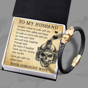 Skull Cuff Bracelet - Skull - To My Husband - I Love You With My Whole Heart - Gbbh14002