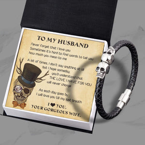 Skull Cuff Bracelet - Skull - To My Husband - I Will Love You Then - Gbbh14001