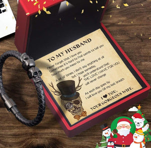 Skull Cuff Bracelet - Skull - To My Husband - I Will Love You Then - Gbbh14001