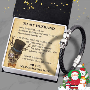 Skull Cuff Bracelet - Skull - To My Husband - I Will Love You Then - Gbbh14001