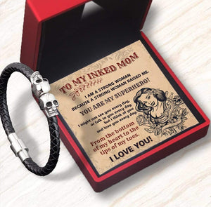 Skull Cuff Bracelet - Skull - To My Inked Mom - I Love You - Gbbh19001