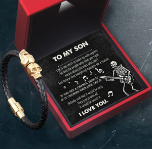 Skull Cuff Bracelet - Skull - To My Son - I Love You - Gbbh16006