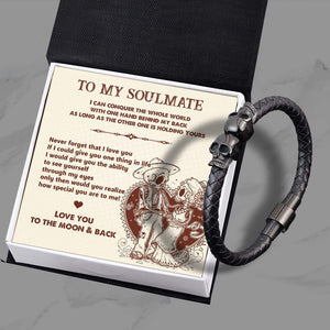 Skull Cuff Bracelet - Skull - To My Soulmate - Love You To The Moon And Back - Gbbh26002