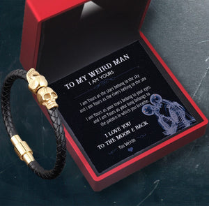 Skull Cuff Bracelet - Skull - To My Weird Man - I Am Yours As The Stars Belong To The Sky - Gbbh26018