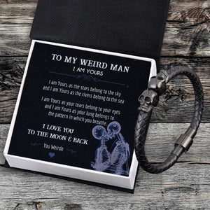Skull Cuff Bracelet - Skull - To My Weird Man - I Am Yours As The Stars Belong To The Sky - Gbbh26018
