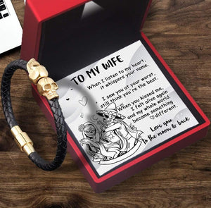 Skull Cuff Bracelet - Skull - To My Wife - Love You To The Moon And Back - Gbbh15001