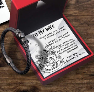Skull Cuff Bracelet - Skull - To My Wife - Love You To The Moon And Back - Gbbh15001