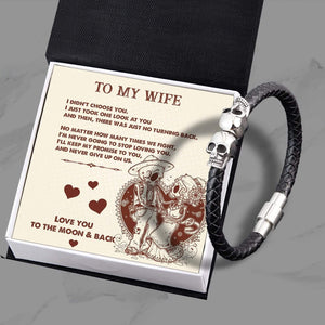 Skull Cuff Bracelet - Skull - To My Wife - Love You To The Moon And Back - Gbbh15002