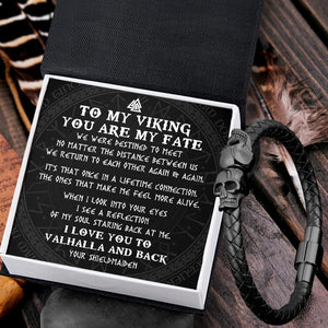 Skull Cuff Bracelet - Viking - To My Viking - We Return To Each Other Again & Again - Gbbh26022
