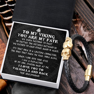 Skull Cuff Bracelet - Viking - To My Viking - We Return To Each Other Again & Again - Gbbh26022