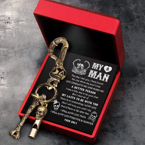 Skull Keychain Holder - My Man - I Want All Of My Lasts To Be With You - Gkci26002