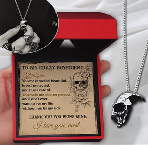 Skull Necklace - Skull - To My Boyfriend - I love you, most - Gnag12002