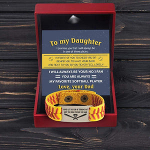 Softball Bracelet - Softball - To My Daughter - From Dad - Next To You So You Never Feel Lonely - Gbzk17004