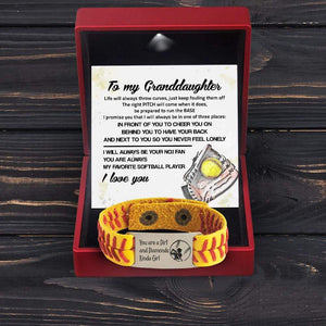 Softball Bracelet - Softball - To My Granddaughter - I Will Always Be Your No.1 Fan - Gbzk23001