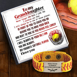 Softball Bracelet - Softball - To My Granddaughter - I Will Always Be Your No.1 Fan - Gbzk23005