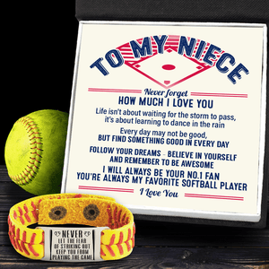 Softball Bracelet - Softball - To My Niece - Never Forget How Much I Love You - Gbzk28004