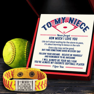 Softball Bracelet - Softball - To My Niece - Never Forget How Much I Love You - Gbzk28004