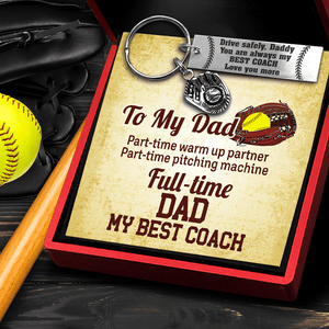 Softball Glove Keychain - Softball - To My Dad - My Best Coach - Gkax18016