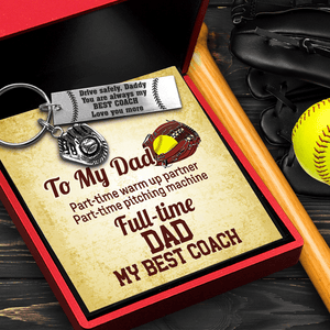 Softball Glove Keychain - Softball - To My Dad - My Best Coach - Gkax18016