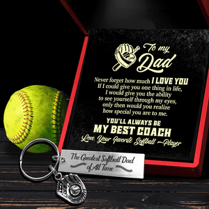 Softball Glove Keychain - Softball - To My Dad - Never Forget How Much I Love You - Gkax18020