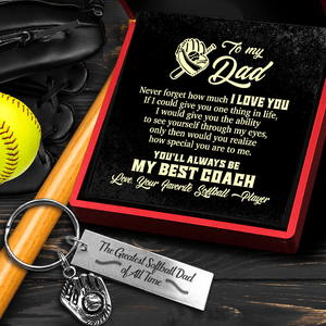 Softball Glove Keychain - Softball - To My Dad - Never Forget How Much I Love You - Gkax18020