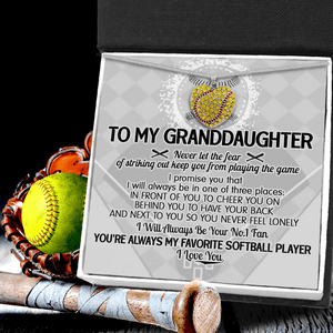 Softball Heart Necklace - Softball - To My Granddaughter - I Love You - Gnep23018