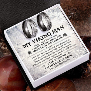 Steel Couple Ring - My Viking Man - I Love You More - Grld26001