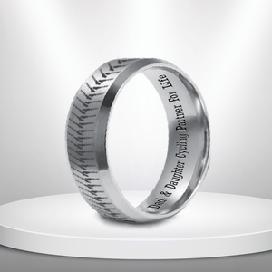 Steel Ring - Cycling - To My Dad - From Daughter - Dad & Daughter Cycling Partner For Life - Gri18015