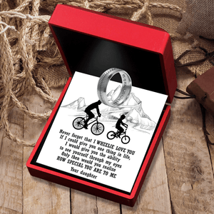 Steel Ring - Cycling - To My Dad - From Daughter - Dad & Daughter Cycling Partner For Life - Gri18015