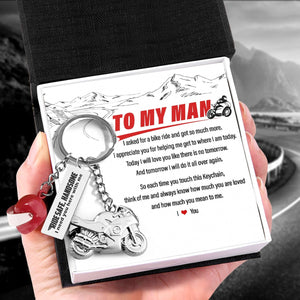 Superbike Helmet Keychain - Biker - To My Man - I Love You - Gkwg26001