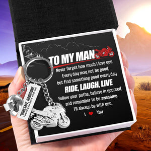 Superbike Helmet Keychain - Biker - To My Man - I Love You - Gkwg26003