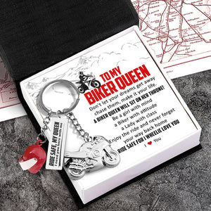Superbike Helmet Keychain - Biker - To My Queen - Ride Safe For I Wheelie Love You - Gkwg13002