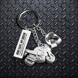 Superbike Helmet Keychain - Biker - To My Queen - Ride Safe For I Wheelie Love You - Gkwg13003