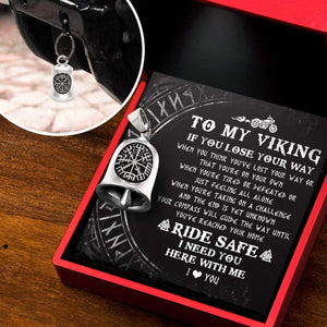 Viking Compass Bell - Viking - Biker - To My Viking - I Need You Here With Me - Gnzv26001