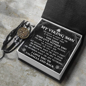 Viking Compass Bracelet - Viking - My Viking Son - I Love You Valhalla And Back - Gbla16003