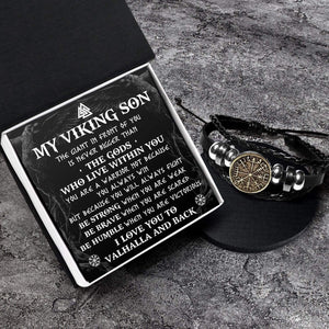 Viking Compass Bracelet - Viking - My Viking Son - I Love You Valhalla And Back - Gbla16003