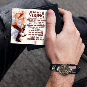Viking Compass Bracelet - Viking - To Man - I Love You To Valhalla & Back - Gbla26004